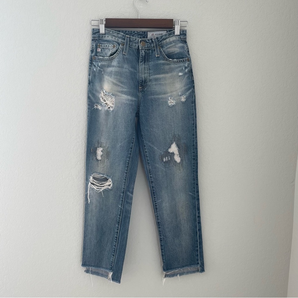AG Adriano Goldschmied Women's Phoebe High Rise Tapered Leg Super Distressed 24